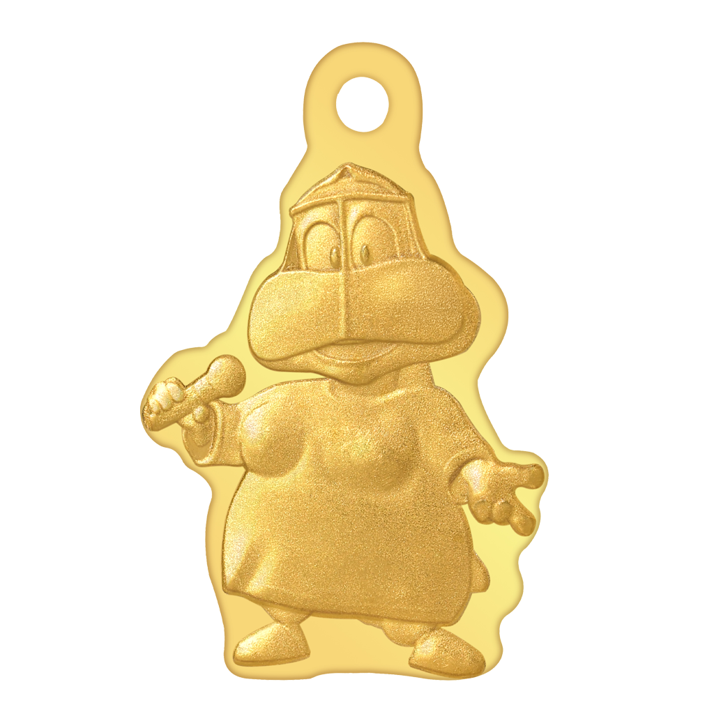 24k " ام خماس  " Yellow Gold Ingot wearable - 10g 