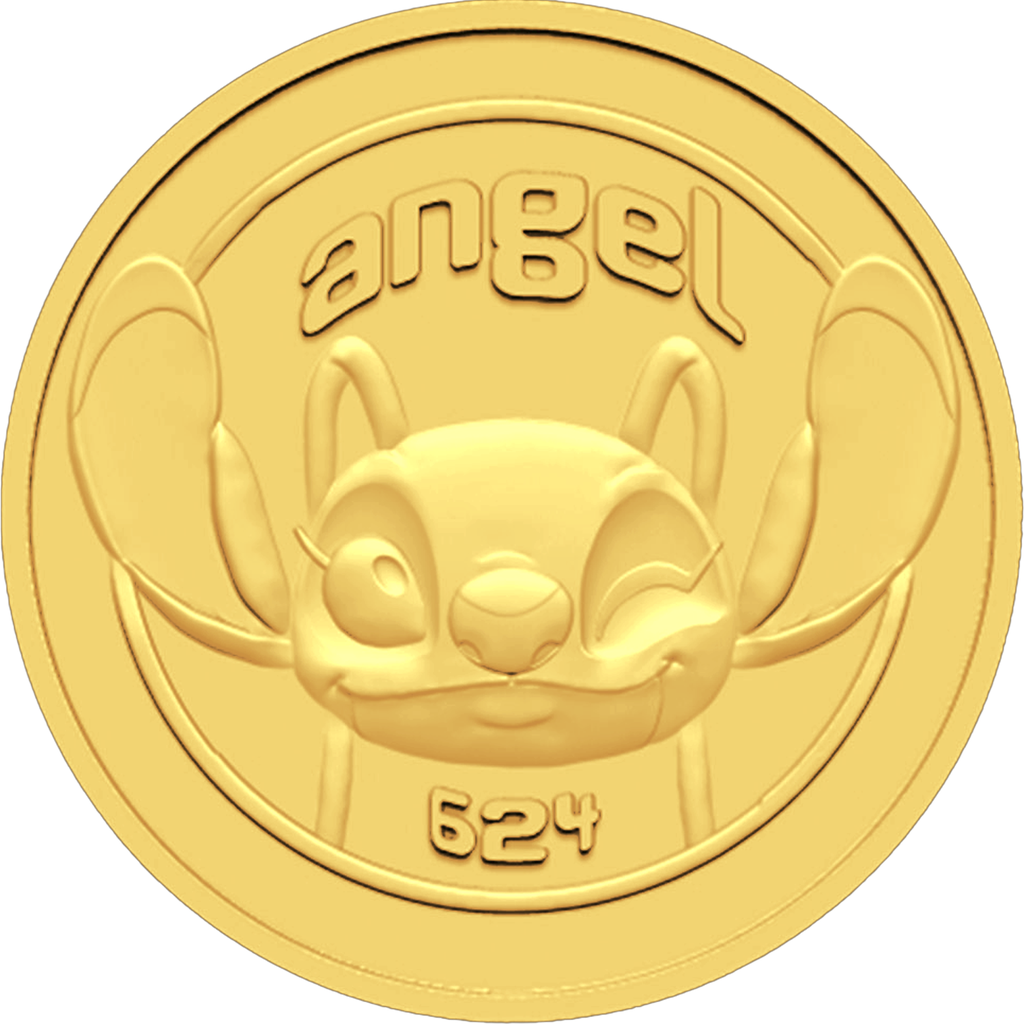  24k " Angel " Yellow Gold Coin - 2g 